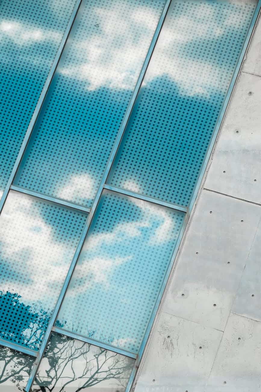 blue and white solar panels