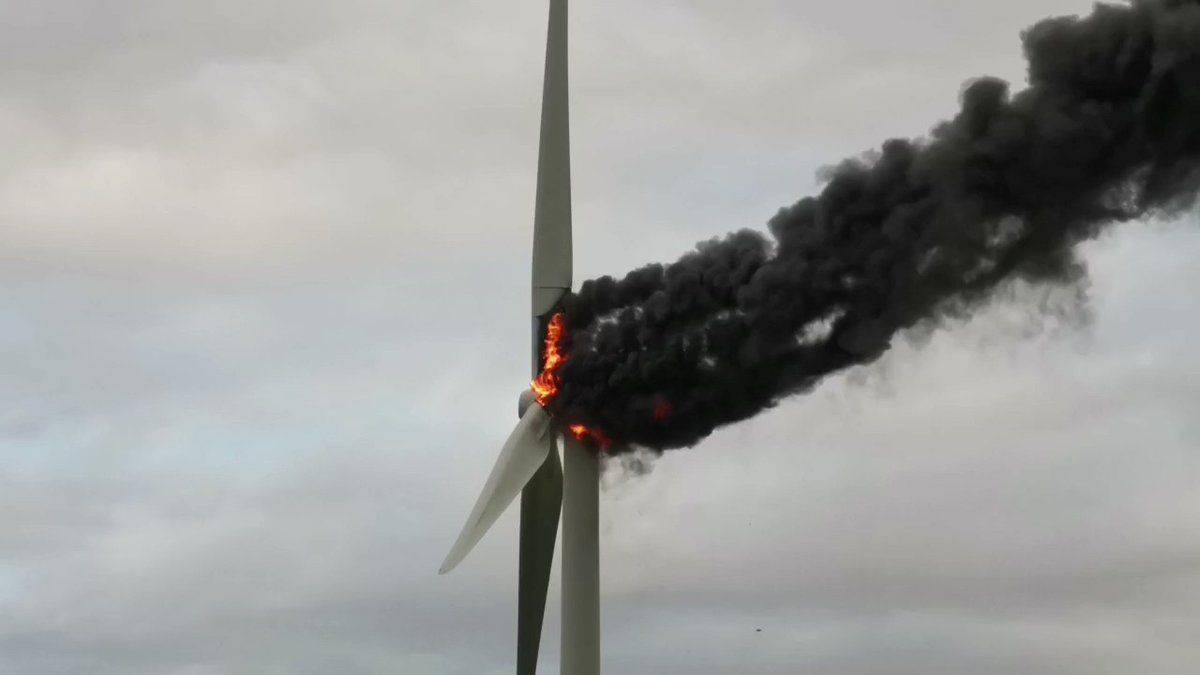 Wind Turbine on Fire