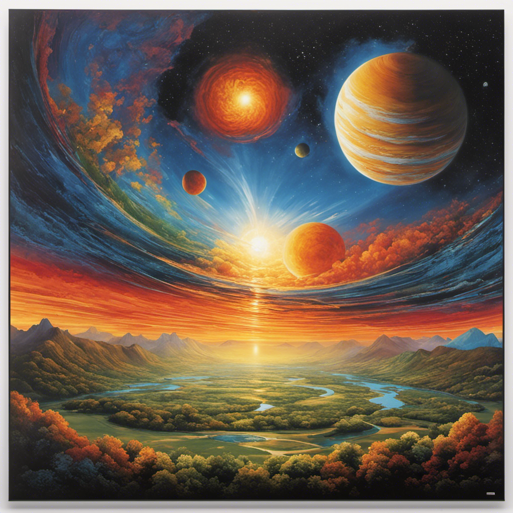 An image showcasing the intricate layers of Earth's atmosphere, from the exosphere to the troposphere, with a vibrant sun emitting solar radiation