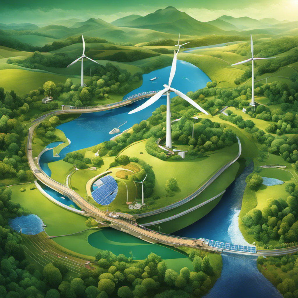 An image showcasing the harmony between nature and renewable energy sources