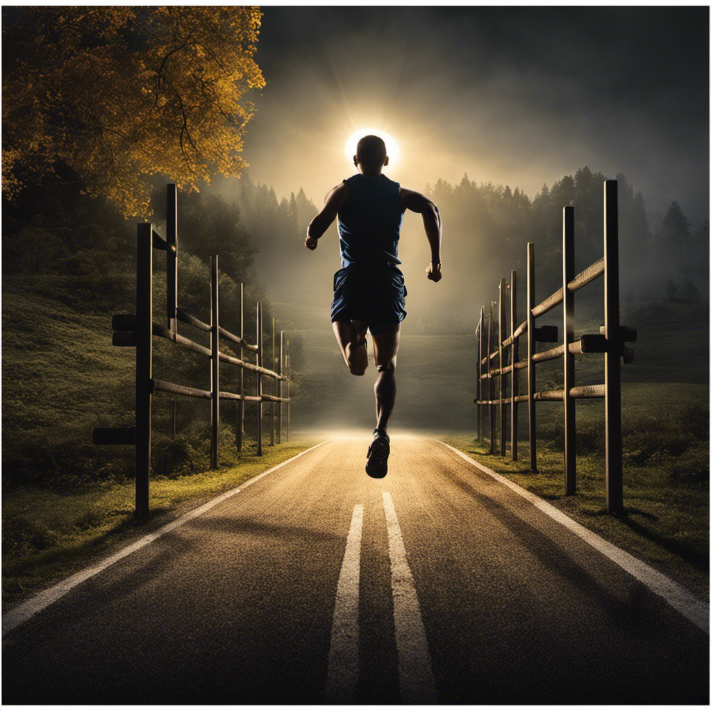 An image featuring a dimly lit road with a series of hurdles, symbolizing the challenges of transition