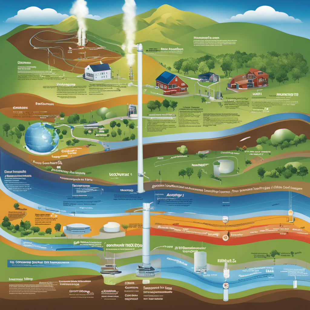 An image showcasing a comprehensive chart illustrating the utilization of geothermal energy compared to other energy sources, employing distinct visual elements to depict the varying proportions and highlighting geothermal energy's role in the energy landscape