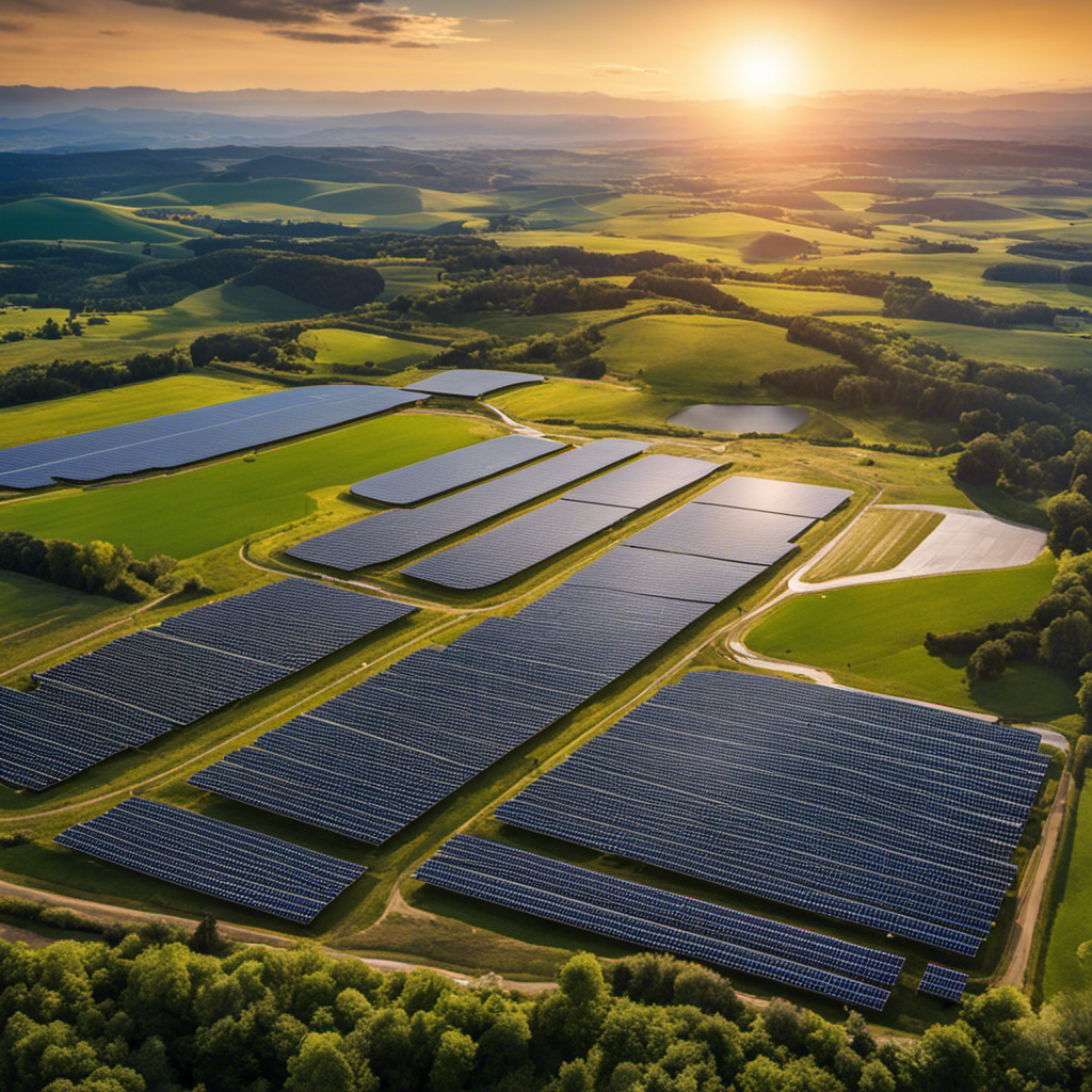 An image showcasing a vast solar farm landscape with strategically placed billboards displaying captivating solar energy visuals, highlighting the effectiveness of solar farm advertising in attracting attention and promoting renewable energy
