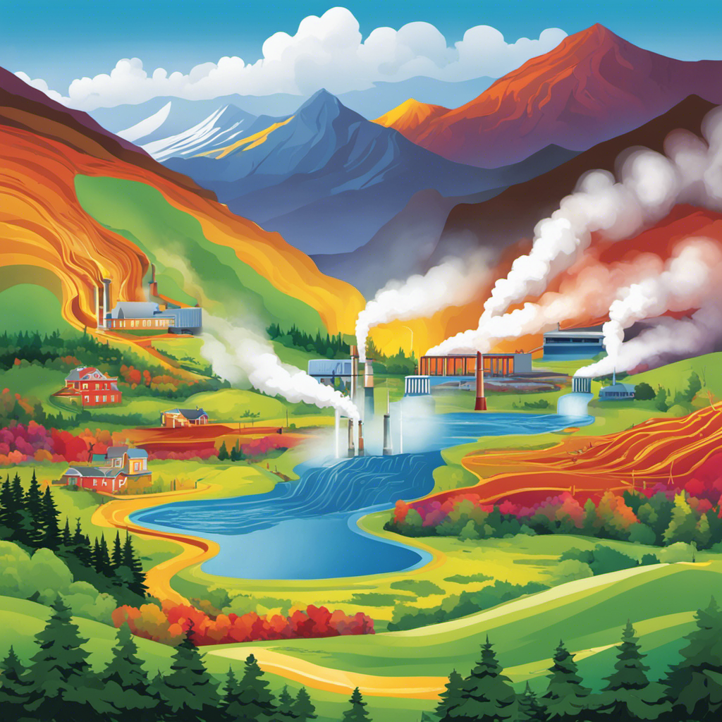 An image that visually represents the three main ways geothermal energy is obtained and used