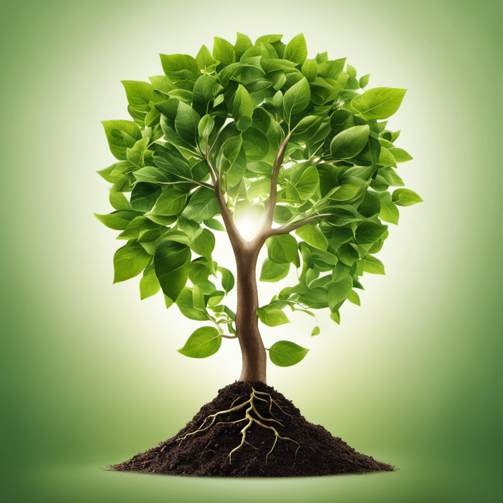 A captivating image showcasing the metamorphosis of a seedling growing into a flourishing tree, symbolizing the 12 transformative steps towards sustainable business leadership