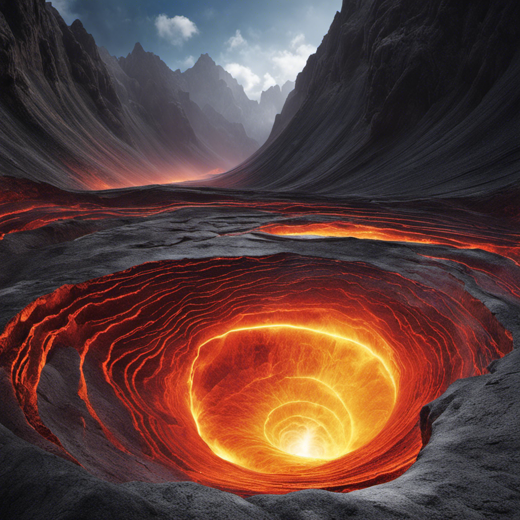 An image depicting the origin of geothermal energy: A