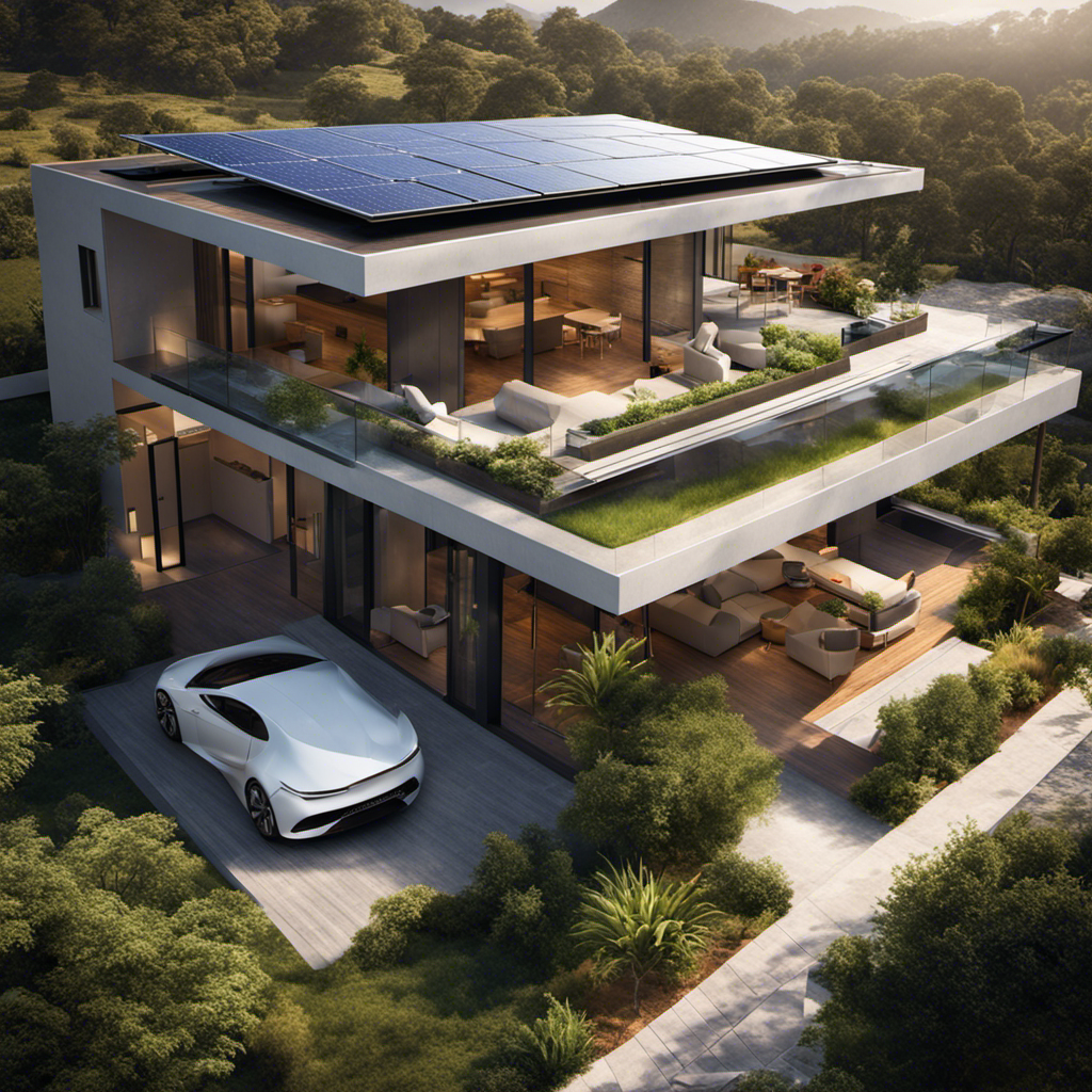 An image showcasing a rooftop adorned with sleek photovoltaic panels, absorbing radiant sunlight
