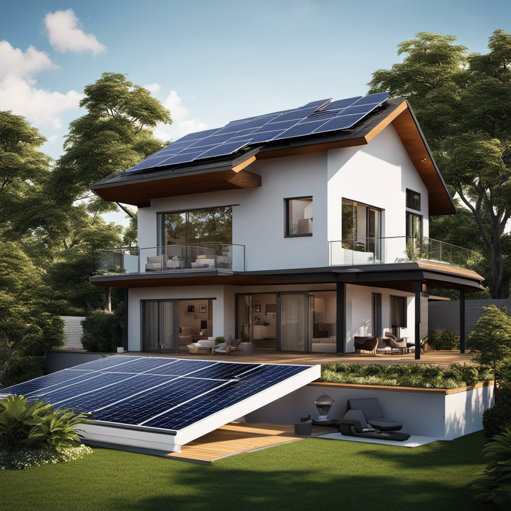 An image that showcases a residential rooftop with solar panels angled towards the sun, harnessing its energy