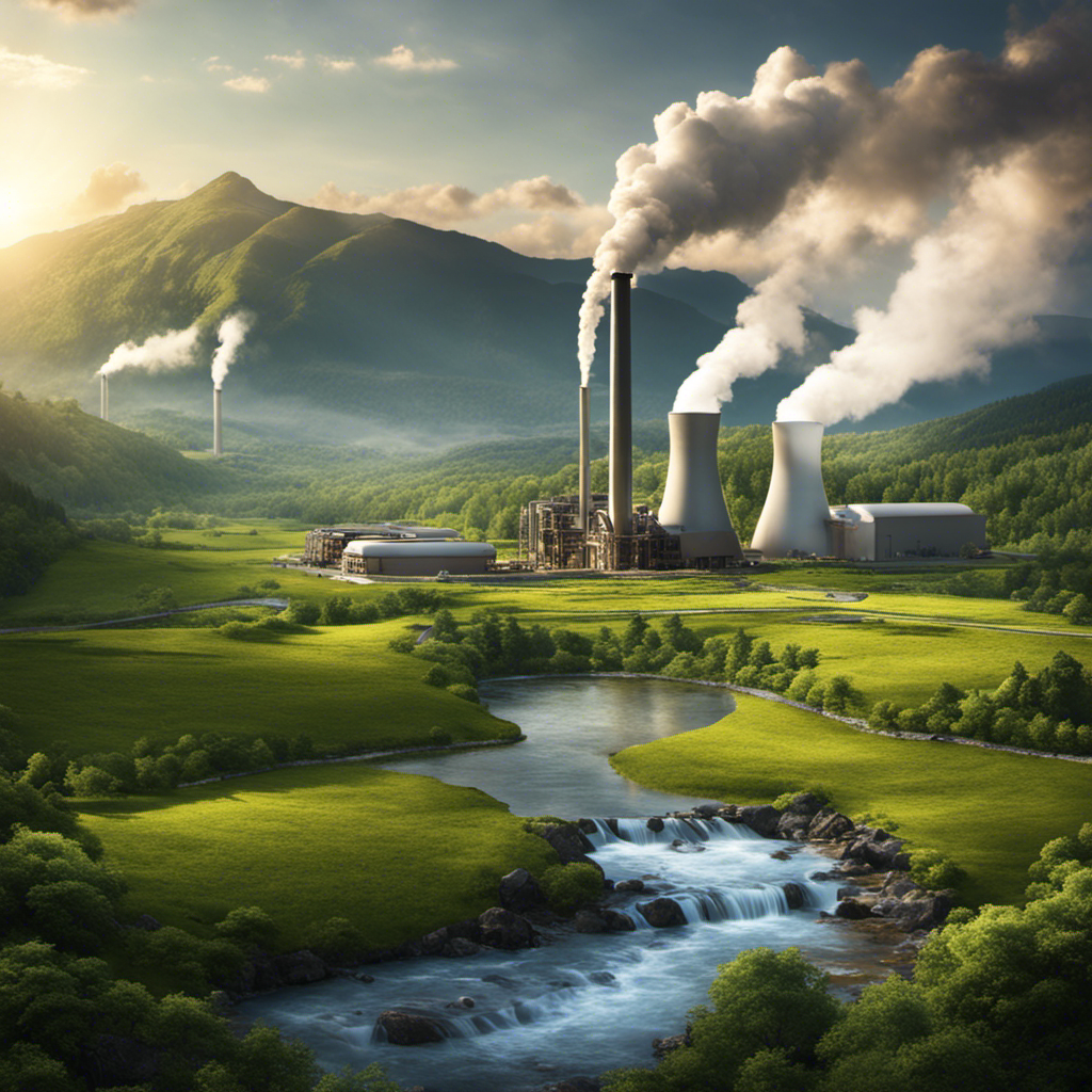 An image that showcases the harmonious interaction between geothermal energy and the environment