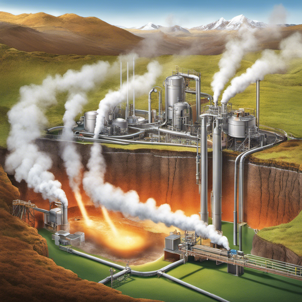 An image illustrating the process of geothermal energy production