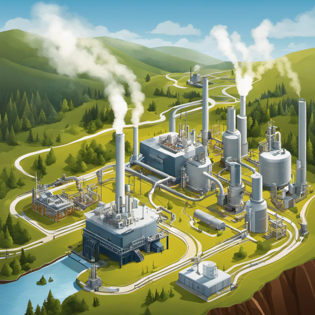 An image showcasing the intricate process of geothermal energy conversion to electricity