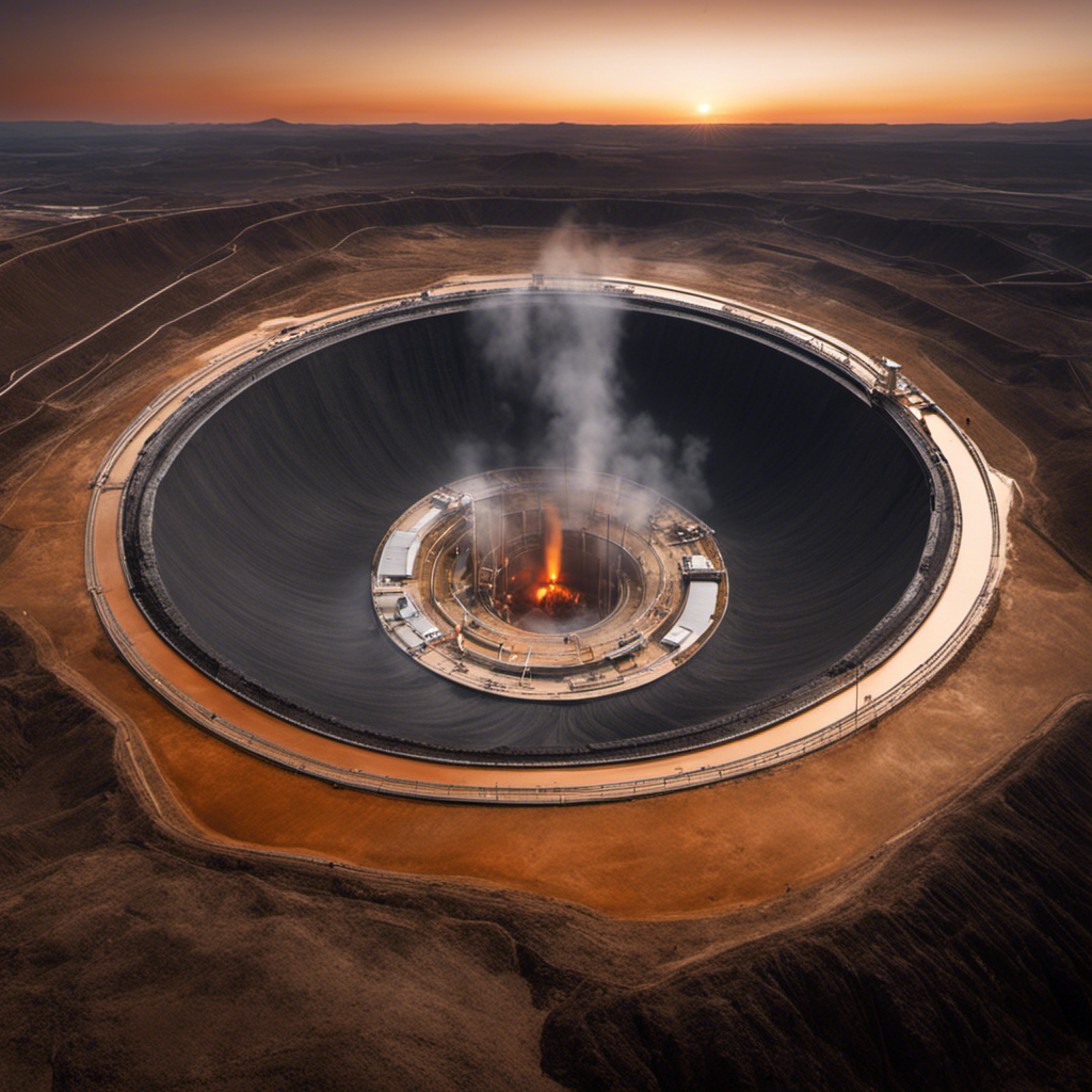 An image that showcases a deep well drilled into the Earth's crust, revealing the underground reservoir of hot water