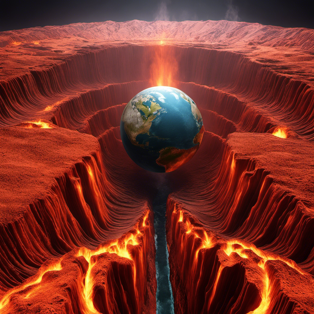 An image illustrating a deep, subterranean view of the Earth's layers