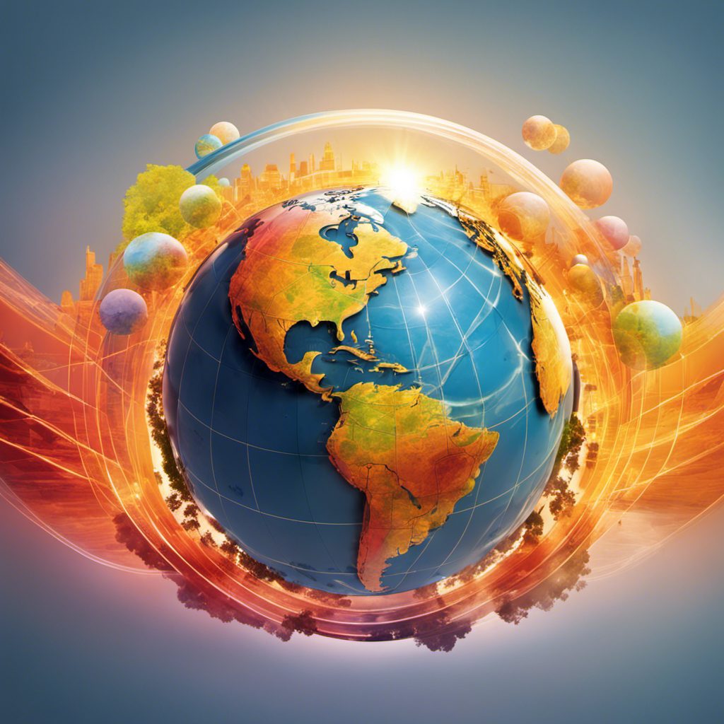 An image showcasing the globe, with vibrant colors depicting varying levels of solar energy distribution
