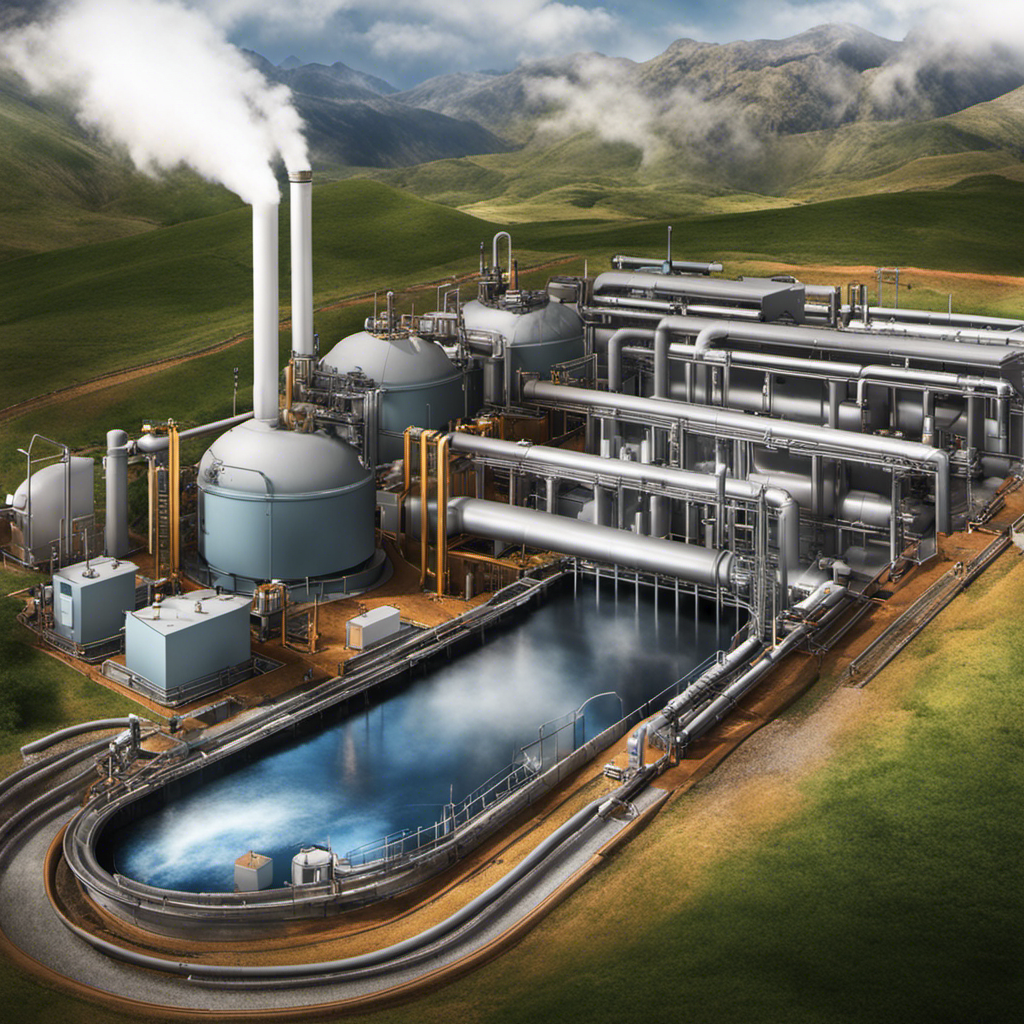 Create an image showcasing the intricate process of geothermal energy storage