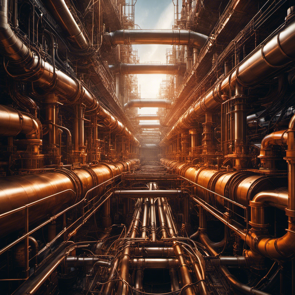 An image depicting the intricate underground network of pipes, connecting geothermal power plants to the Earth's heat source