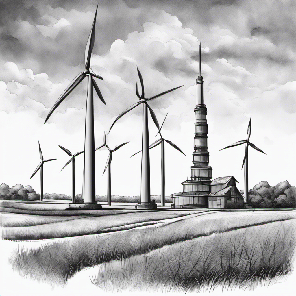 An image capturing the step-by-step process of drawing a wind turbine
