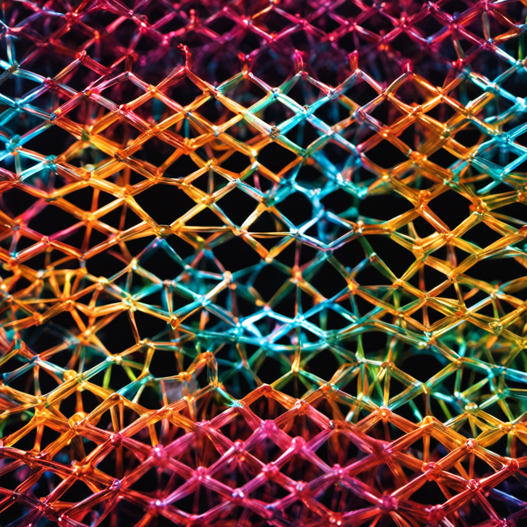 An image showcasing a crystal lattice structure formed by positively and negatively charged ions