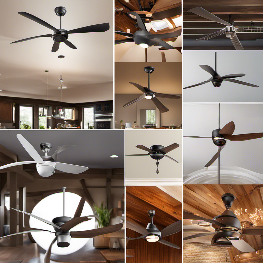 An image showcasing a step-by-step guide on transforming a ceiling fan into a functional wind turbine