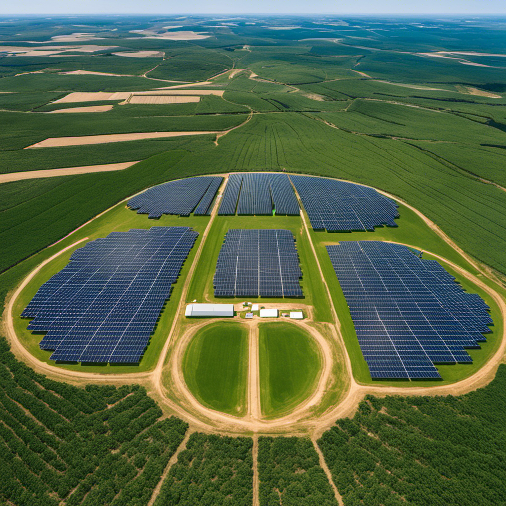 An image showcasing the innovative financing methods for solar farms, with a diverse range of investors, financial charts, and cutting-edge technology, symbolizing the insightful guide to solar farm financing