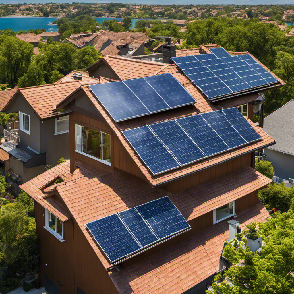 An image showcasing a residential rooftop adorned with solar panels under a clear blue sky, dispelling misconceptions about solar energy by emphasizing its efficiency, affordability, and environmental benefits