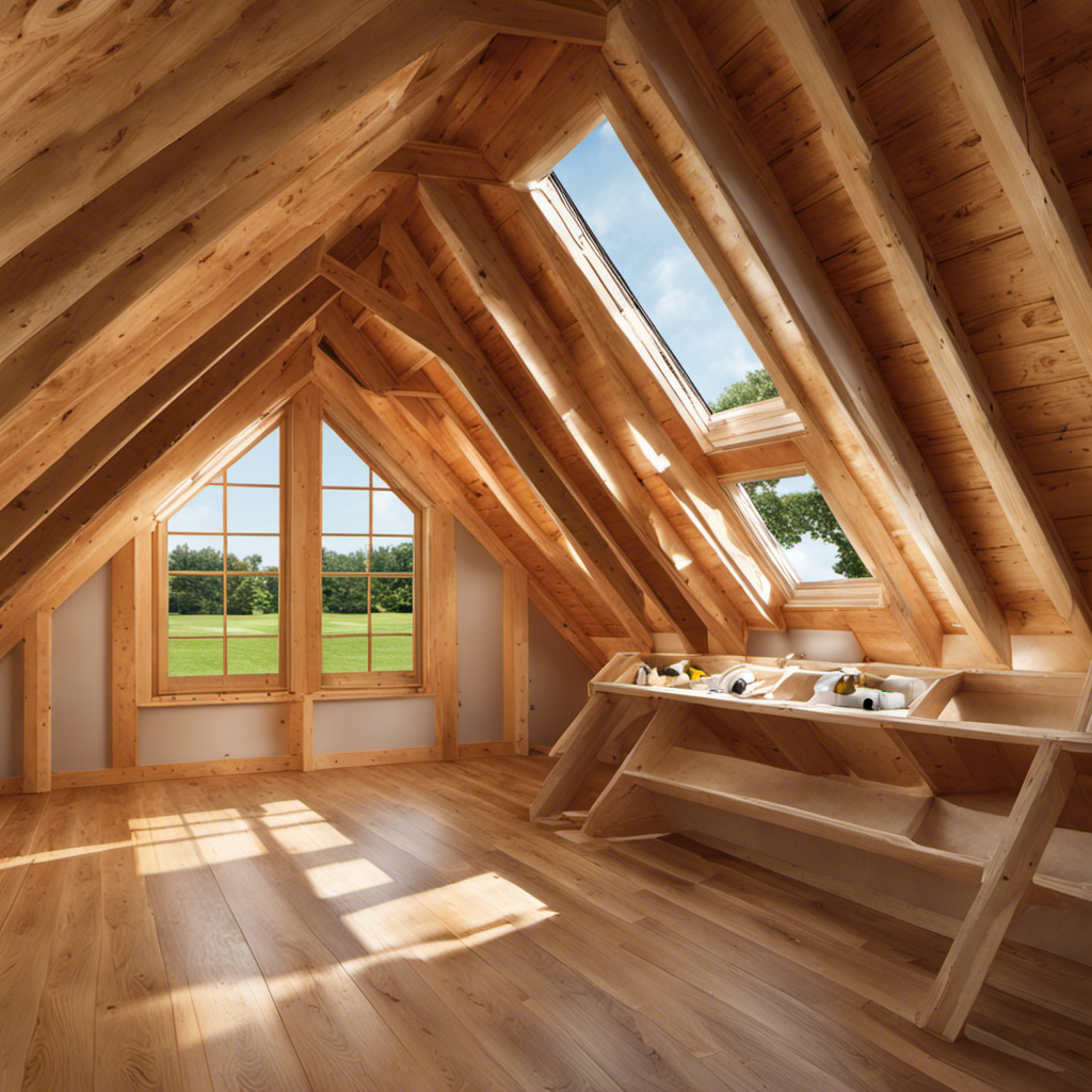 An image showcasing a well-insulated attic with high-quality insulation materials, airtight seals around windows and vents, and energy-efficient lighting, highlighting the importance of proper attic insulation and energy-saving measures
