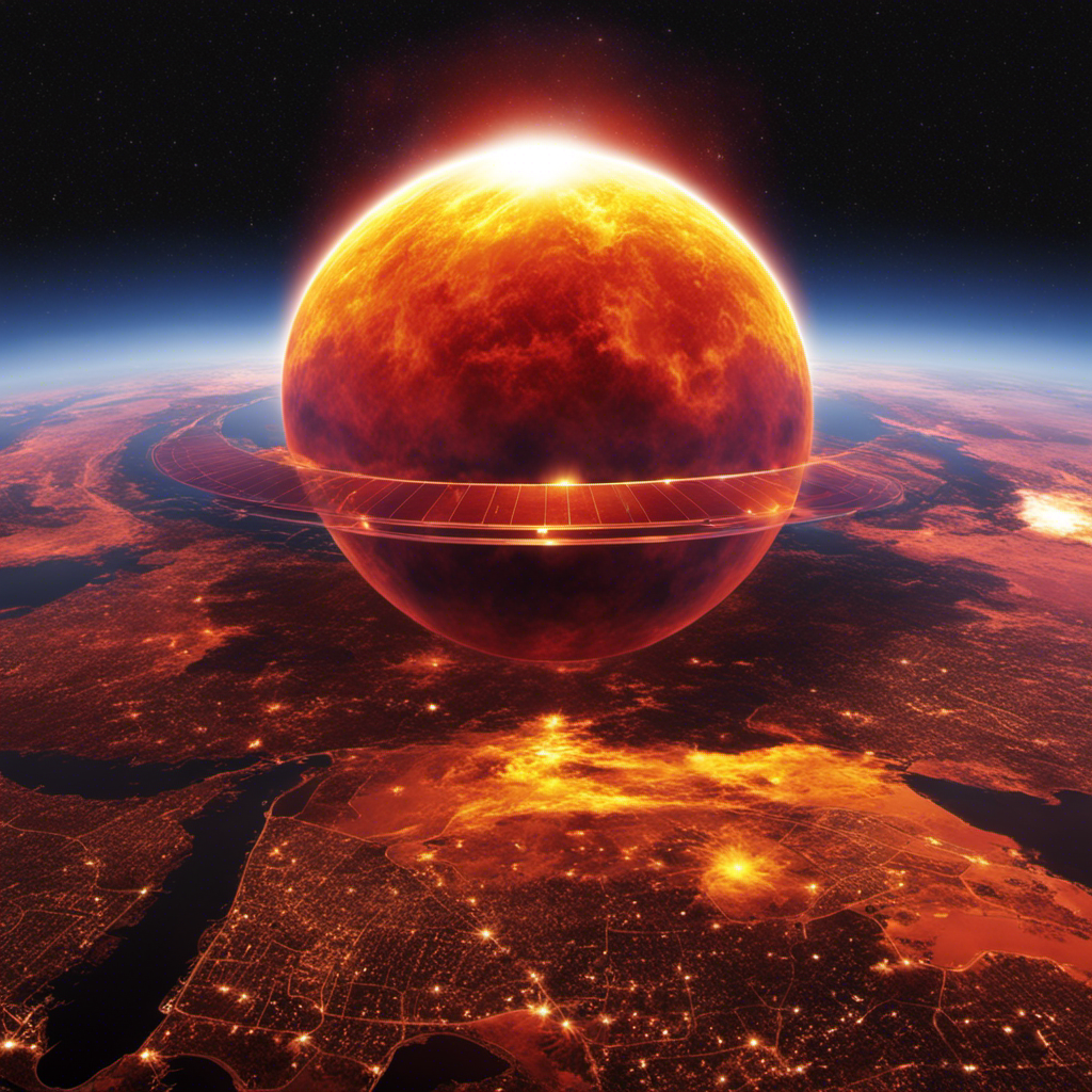 An image that vividly portrays Earth's solar energy absorption, showing the majority of it being released back into space as longwave infrared radiation, utilizing colors and gradients to convey the varying intensities