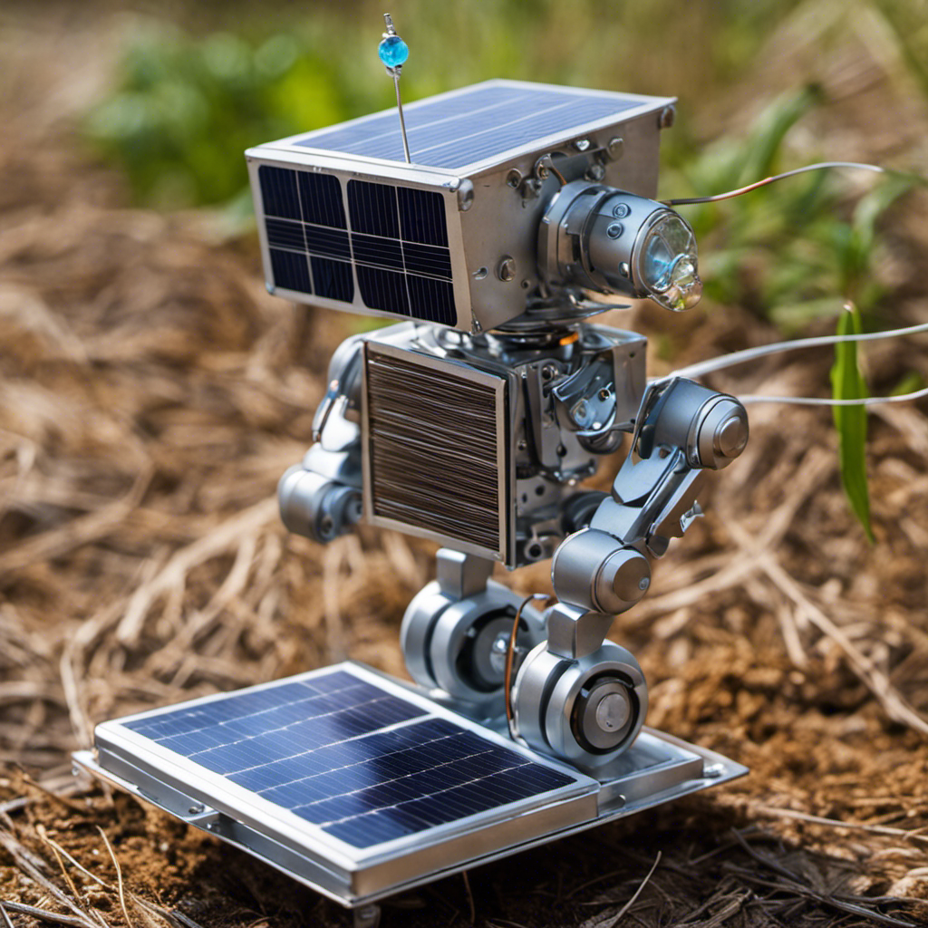 An image showcasing a close-up shot of a DIY solar energy powered robot toy