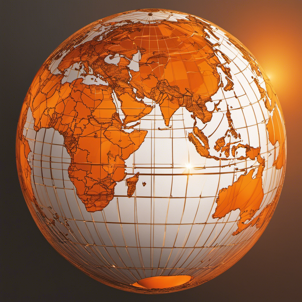 An image showcasing a globe with varying shades of orange, depicting higher intensity of solar energy near the equator and gradually decreasing as latitude increases, visually representing the impact of latitude on solar energy