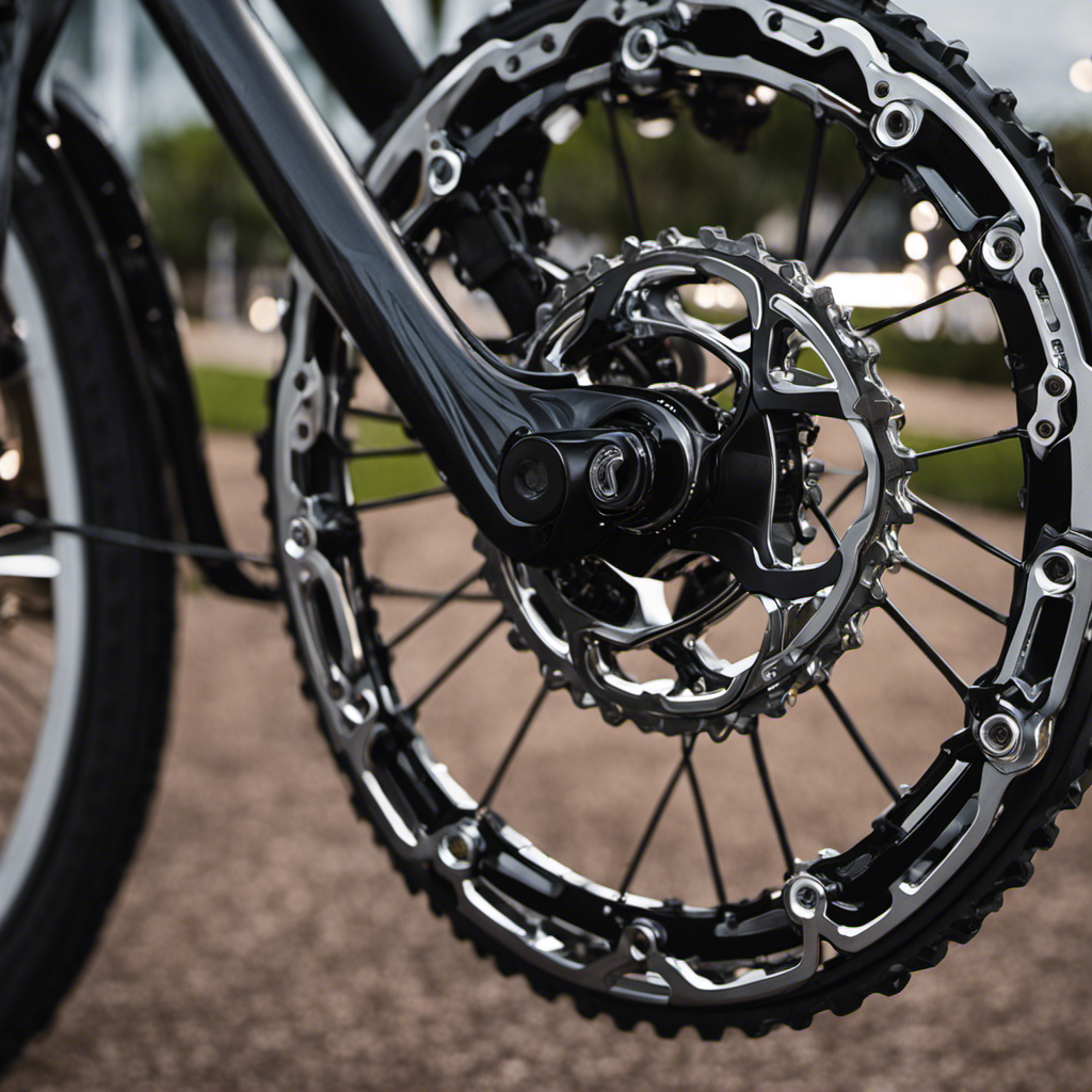 An image capturing the intricate details of a gleaming, well-maintained ebike chain