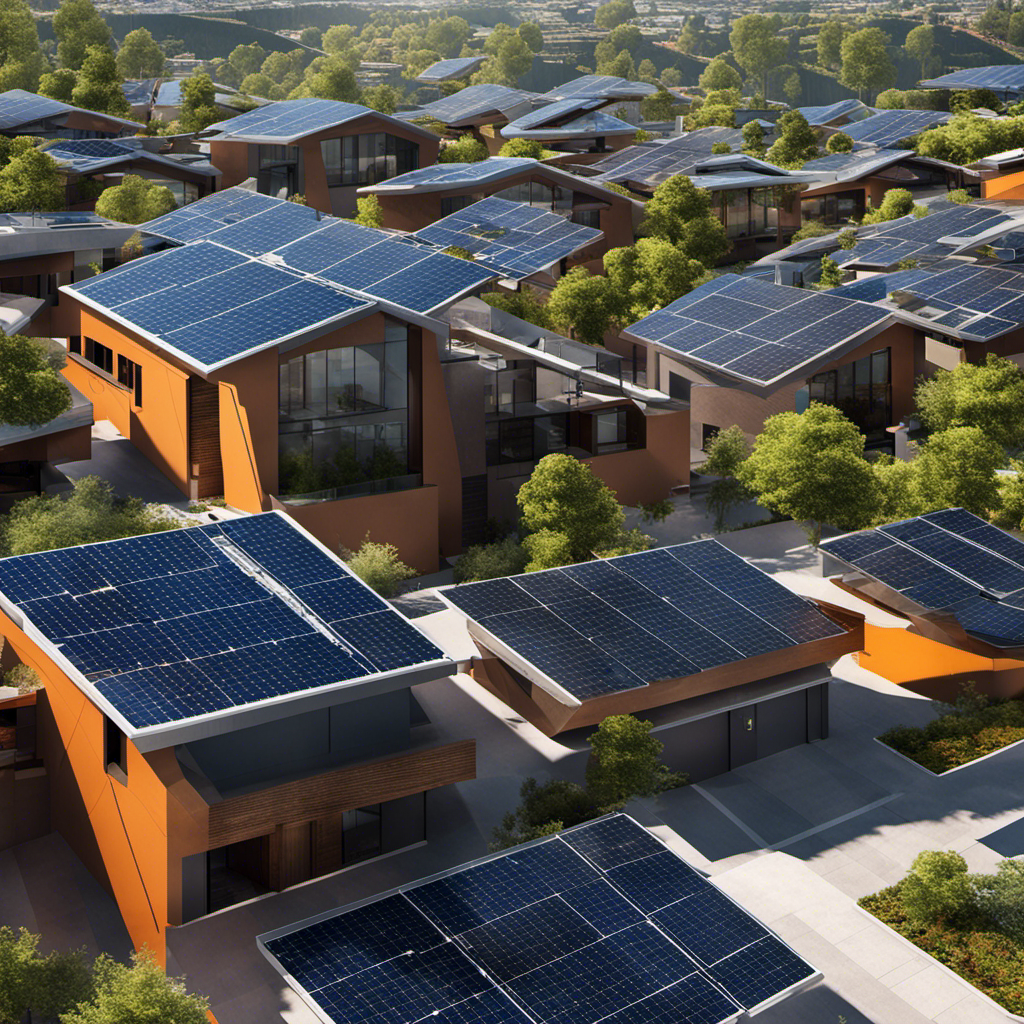 An image showcasing the seamless integration of solar cells into urban infrastructure, depicting solar panels on rooftops, windows, and sidewalks, harnessing abundant sunlight and transforming it into clean and sustainable electrical energy