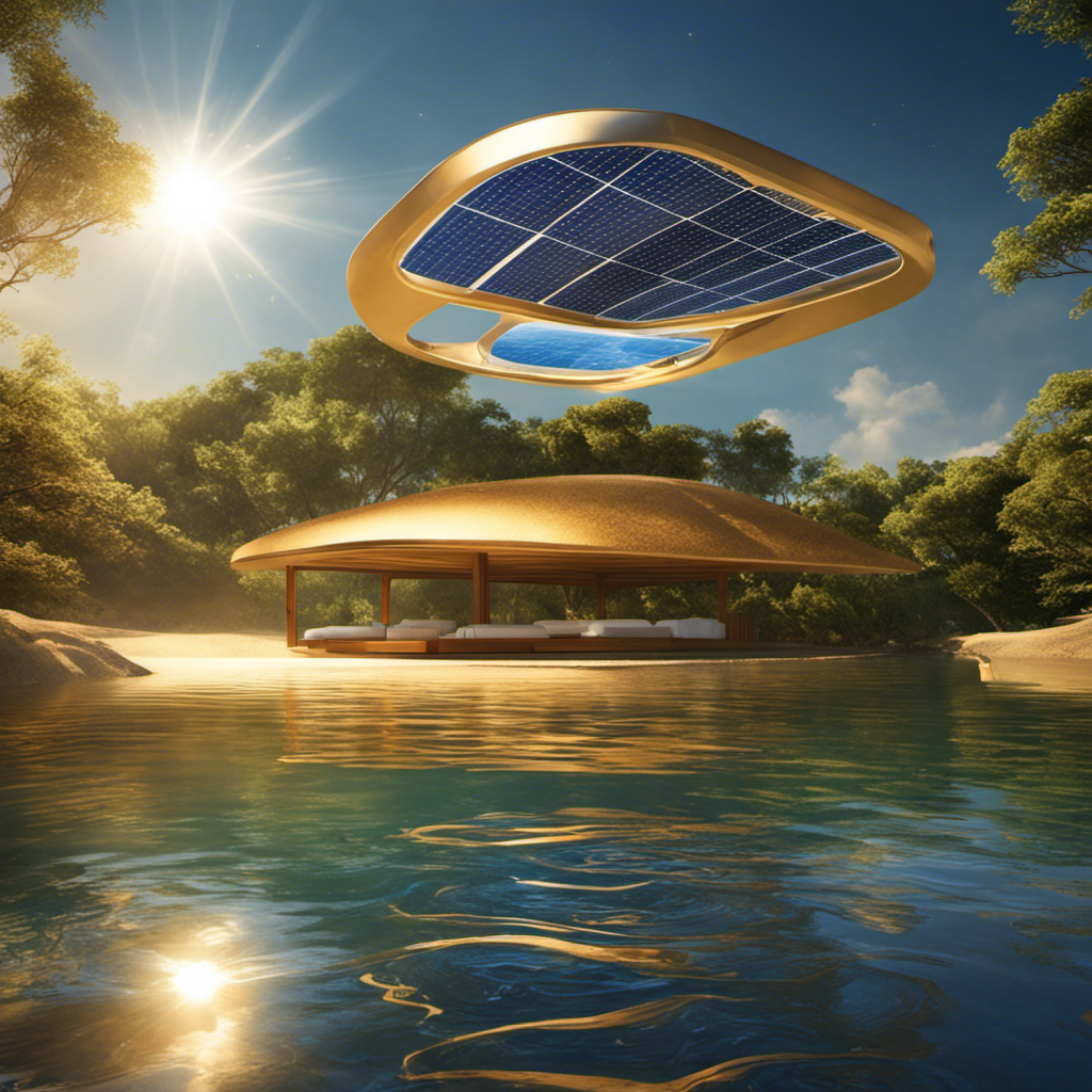 An image depicting the harmonious marriage of solar energy and water, showcasing their symbiotic relationship