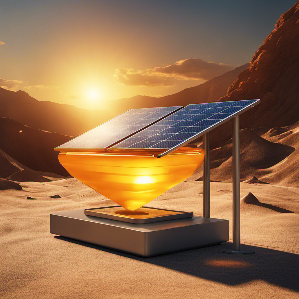 An image showcasing the process of converting solar energy to heat energy