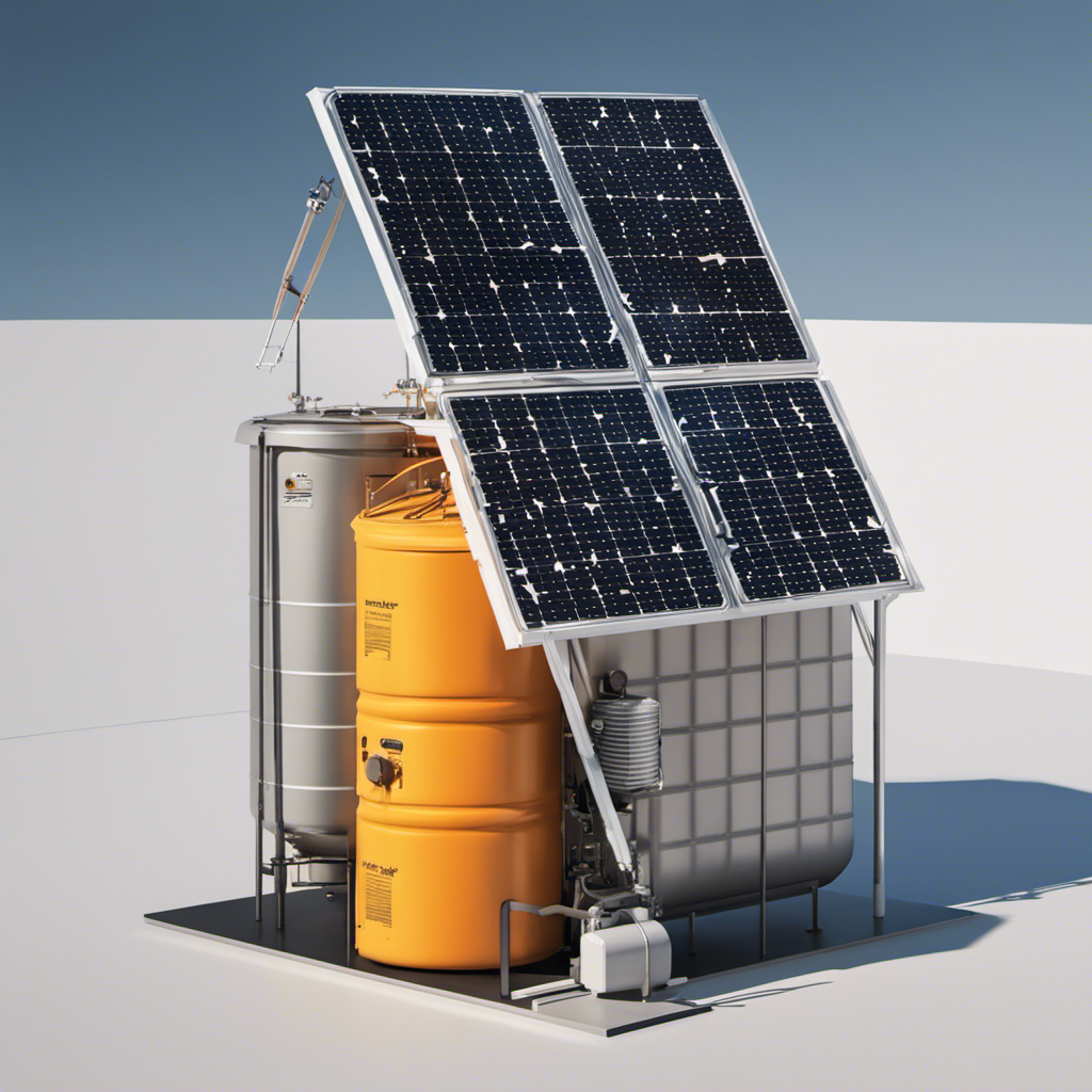 An image showcasing a solar panel absorbing sunlight, with arrows representing the transfer of heat energy to two objects: a water tank and a phase change material container, highlighting their crucial role in thermal storage systems
