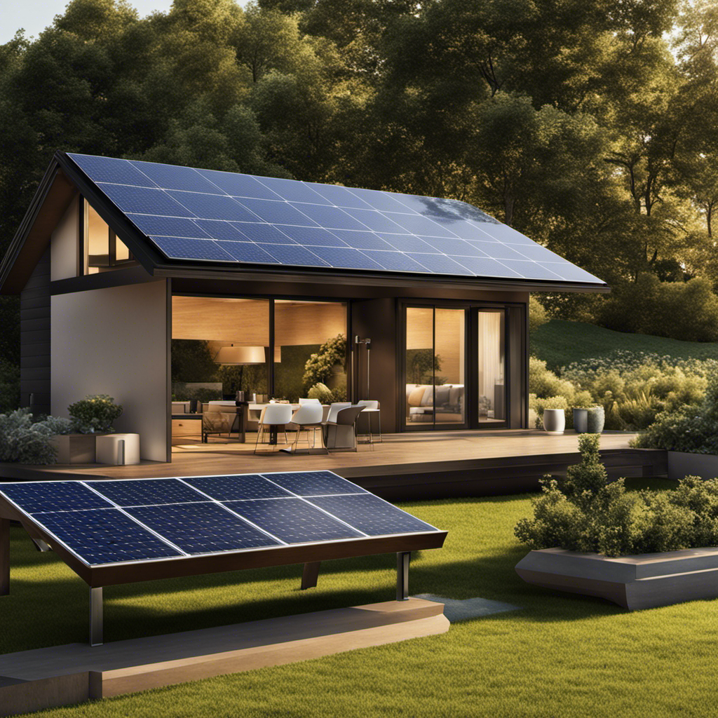 An image of a diverse range of solar-powered devices, such as solar panels, lights, chargers, and appliances, showcasing their sleek design and seamlessly integrated functionality against a backdrop of a bright, sunlit landscape