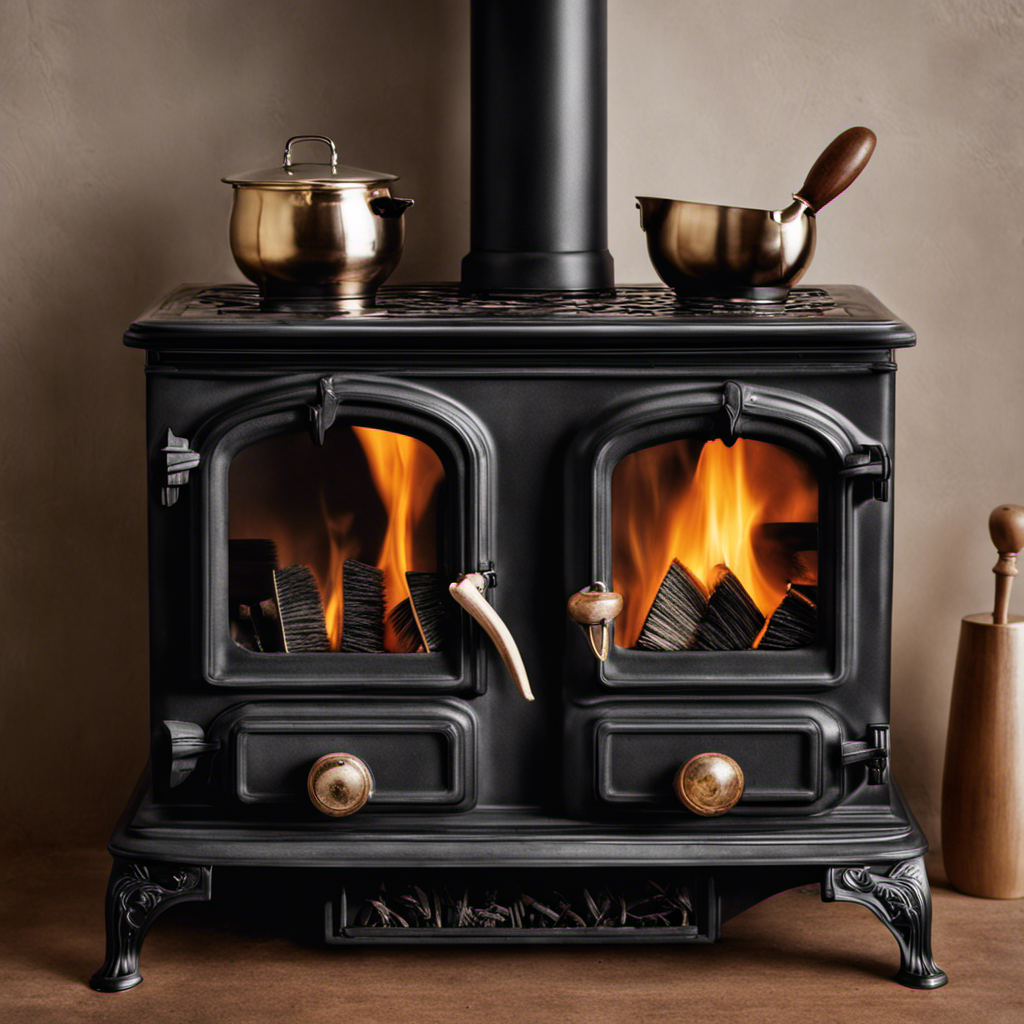 An image capturing the essence of small wood stove maintenance