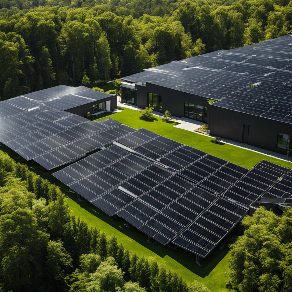 an image of a sun-drenched rooftop adorned with sleek, black solar panels, glistening with the promise of clean energy