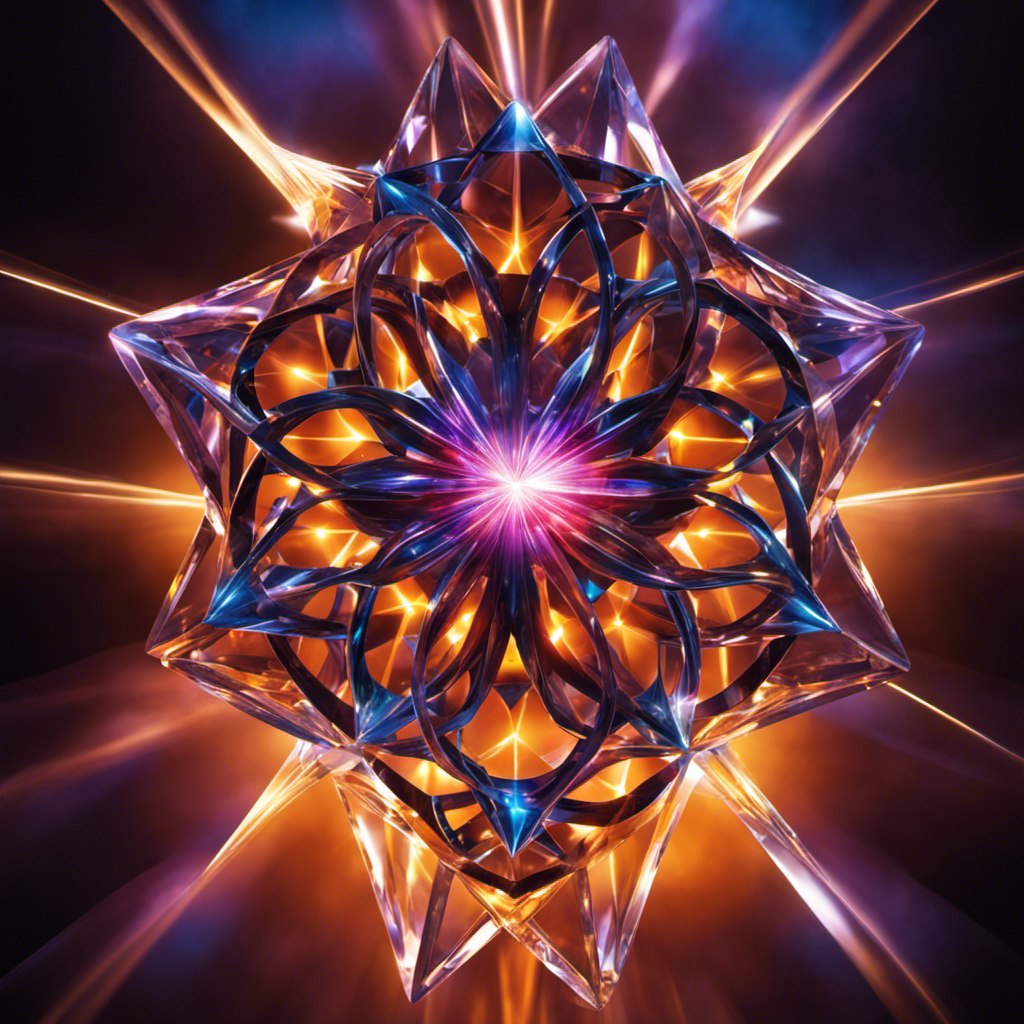 An image showcasing the captivating process of ions uniting to form a crystal, radiating vibrant energy