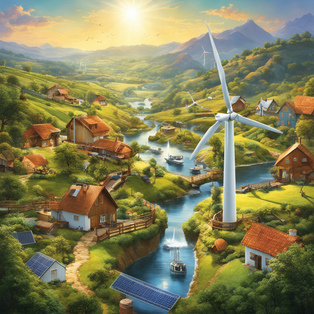 An image showcasing the transformative journey of renewable energy through the decades