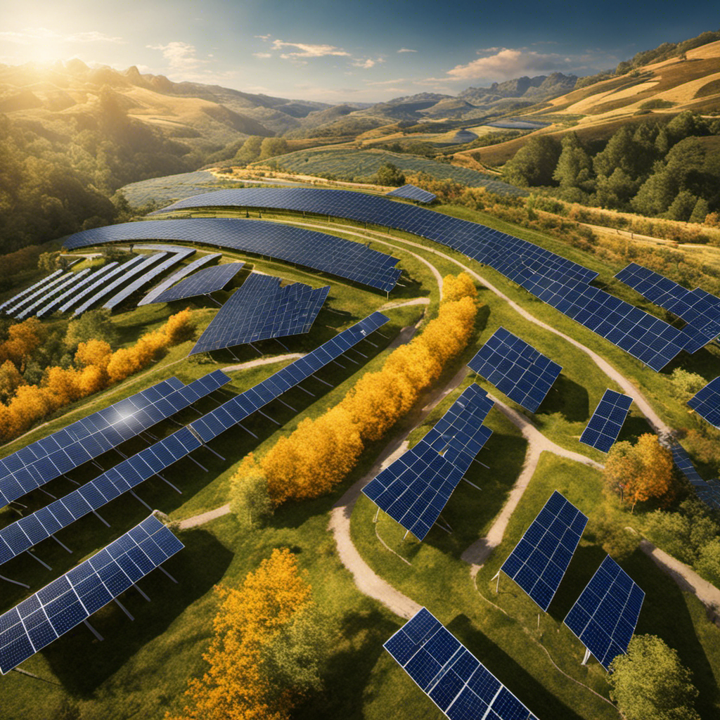 An image that portrays a vibrant, sunlit landscape with solar panels covering rooftops, generating clean and abundant energy