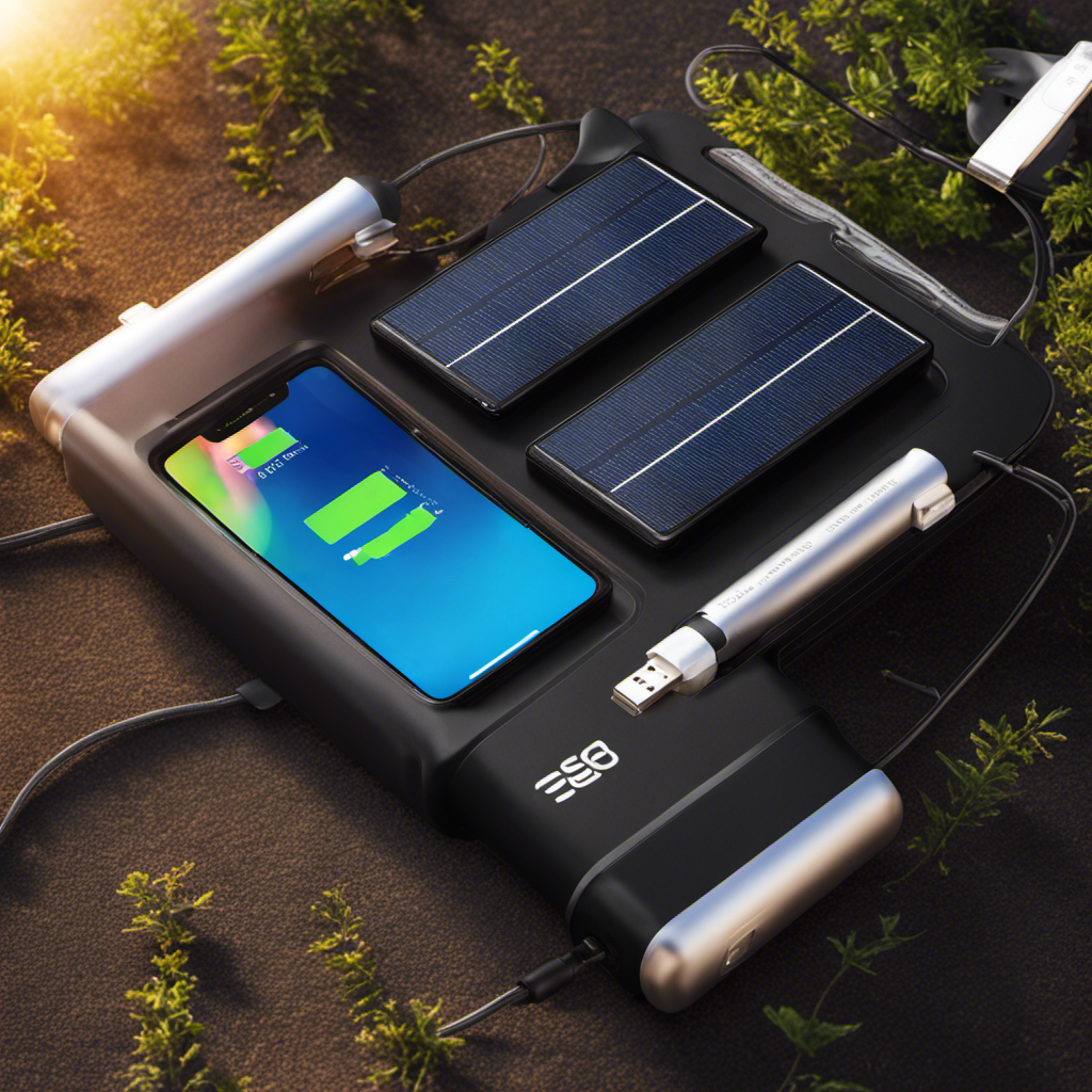 An image showcasing a diverse range of compact and efficient solar chargers, each uniquely designed to power USB devices