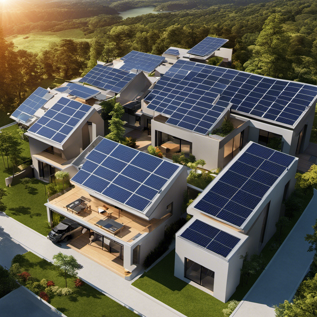 An image showcasing a diverse range of solar-powered applications, such as residential rooftops, solar farms, and portable solar panels, illustrating the versatility and scalability of solar energy