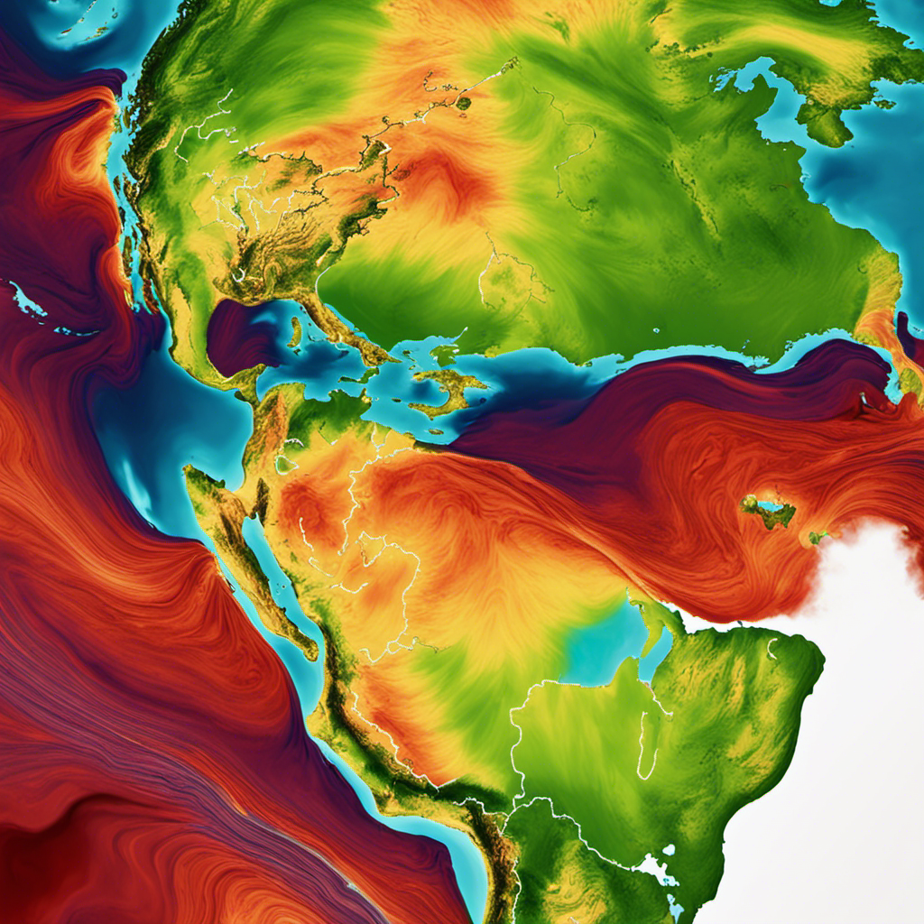 An image showcasing Earth's continents with vibrant colors representing the varying percentages of geothermal energy usage