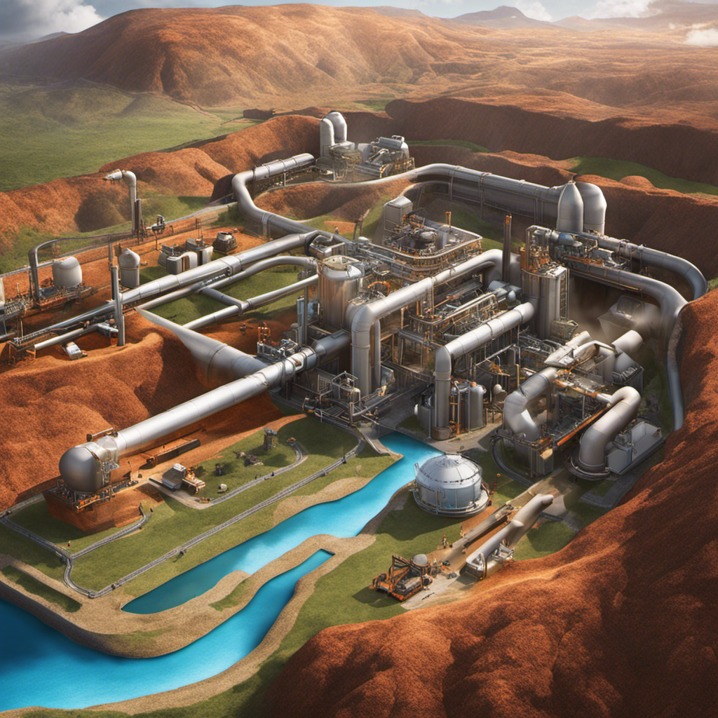 An image showcasing the intricate underground system of geothermal energy conversion
