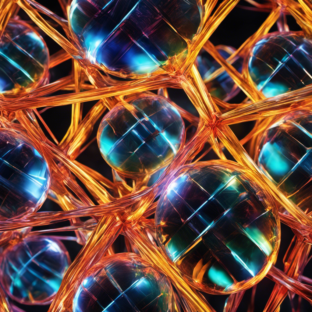 An image showcasing a vibrant crystal lattice structure, with tightly packed ions interconnected by strong electrostatic forces