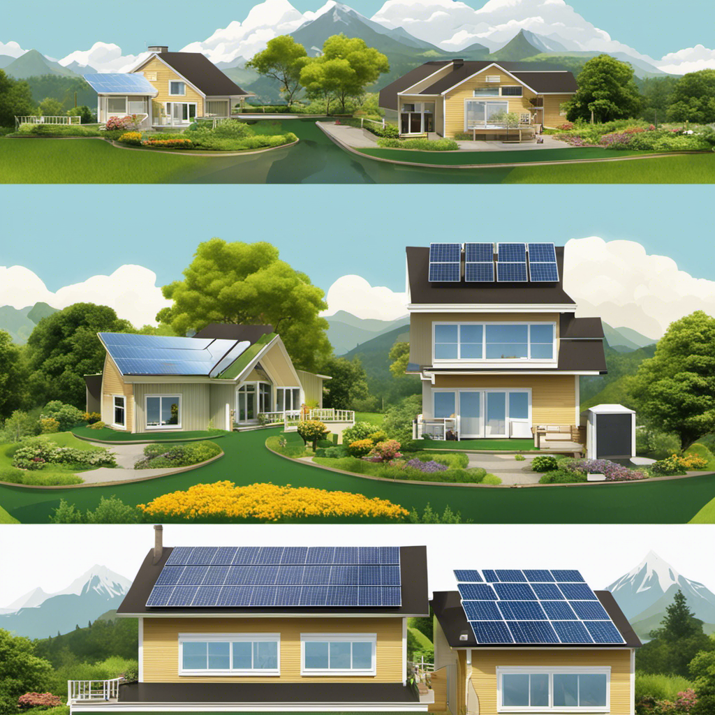 An image showcasing the transformative power of geothermal energy: a serene landscape with solar panels on rooftops, geothermal power plants nestled among lush greenery, and clean, renewable energy flowing seamlessly to nearby communities