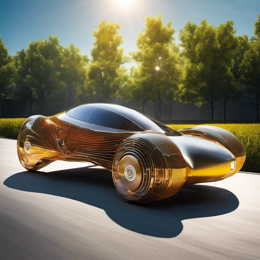 An image showcasing the intricate energy transformation process in a solar car