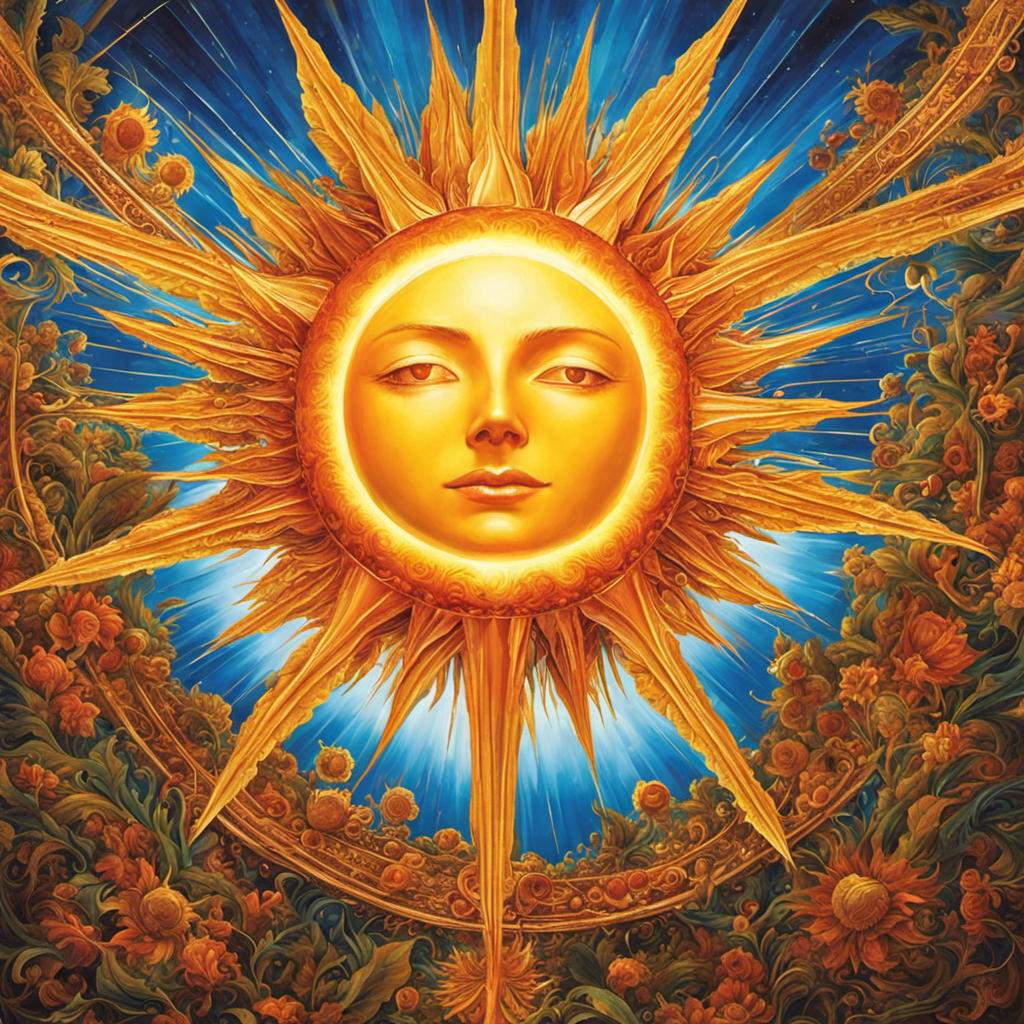 An image that portrays a vibrant sun, radiating intense rays of light, being absorbed by a solar cell