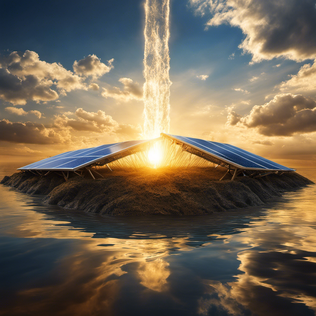 An image that vividly portrays the intricate balance between solar energy and water vaporization