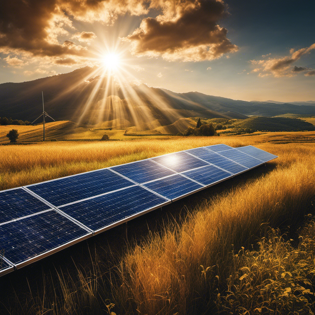 An image showcasing an unconnected solar panel bathed in sunlight, its vibrant rays absorbed by the photovoltaic cells